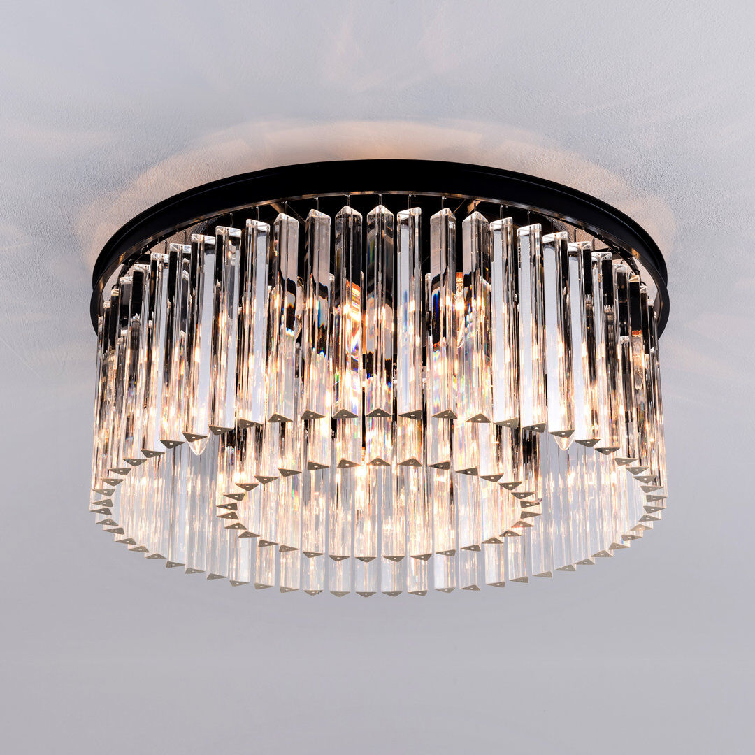 Canora Grey Aldelbert Flush Mount Black 26.5cm H X 60cm W X 60cm D