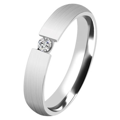 Partnerring AKZENT "Noble Triumph, silberfarbig, hautverträglich" Gr. 62, silber (silberfarbig), Fingerringe, Damen, 62, Edelstahl