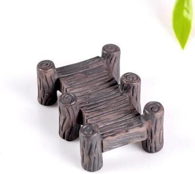 Inspire Select Enchanted Mini Fairy Garden Figurines Set Whimsical DIY Fairy Garden Accessories For Miniature Landscaping & Dollhouse wooden Bridge 1 Pc