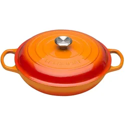 Le Creuset Gusseisen Gourmet Profitopf 26 cm, Pfanne + Kochtopf, Orange, Rot