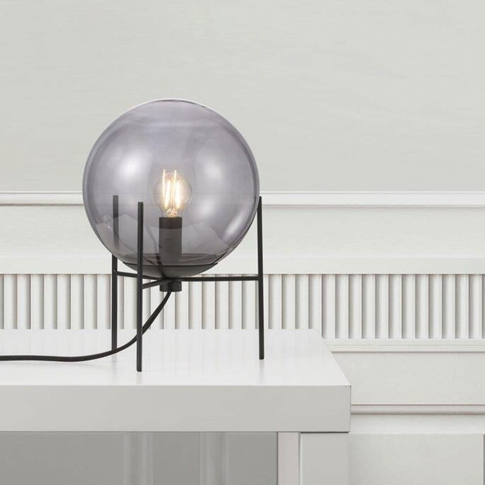 Nordlux Lampe de table noire et abat-jour sphérique en verre Noir 20x29x20cm