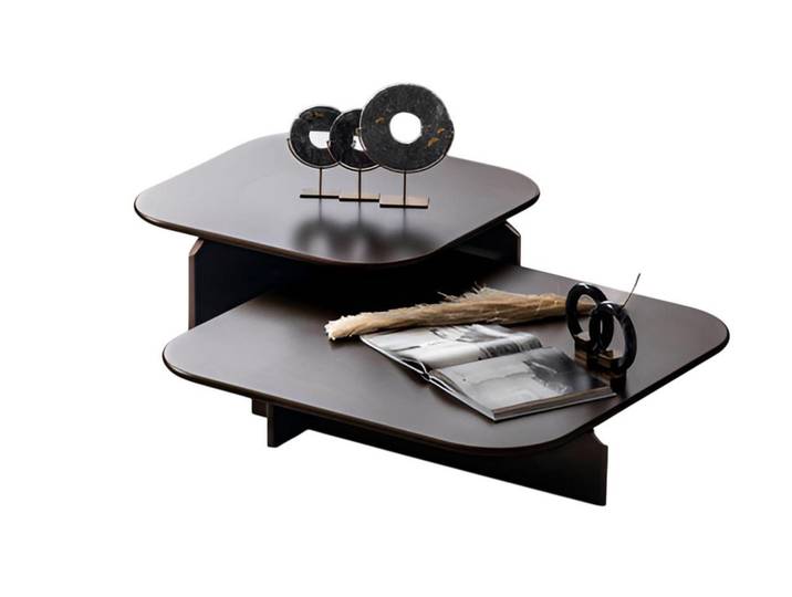 Xlmoebel Couchtisch Moderner Brauner Quadratischer Wohnzimmertisch aus Holz, Made in Europa