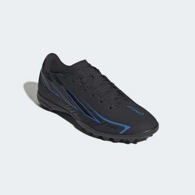 Fußballschuh ADIDAS PERFORMANCE "F50 HYPERFAST CLUB, ROLLRASEN", Herren, Gr. 44, schwarz (core schwarz, core schwarz, lucid ray blau), Synthetik, Schuhe Fußballschuh, für synthetische Hartplätze