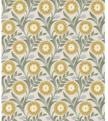 York Wallcoverings Lillian Sage Floral Vine Peel and Stick Wallpaper
