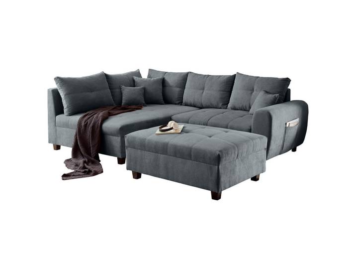 Mid.you Ecksofa, Anthrazit, Kunststoff, L-Form, 248x176 cm, seitenverkehrt erhältlich, Rücken echt, Wohnzimmer, Sofas & Couches, Wohnlandschaften, Ecksofas