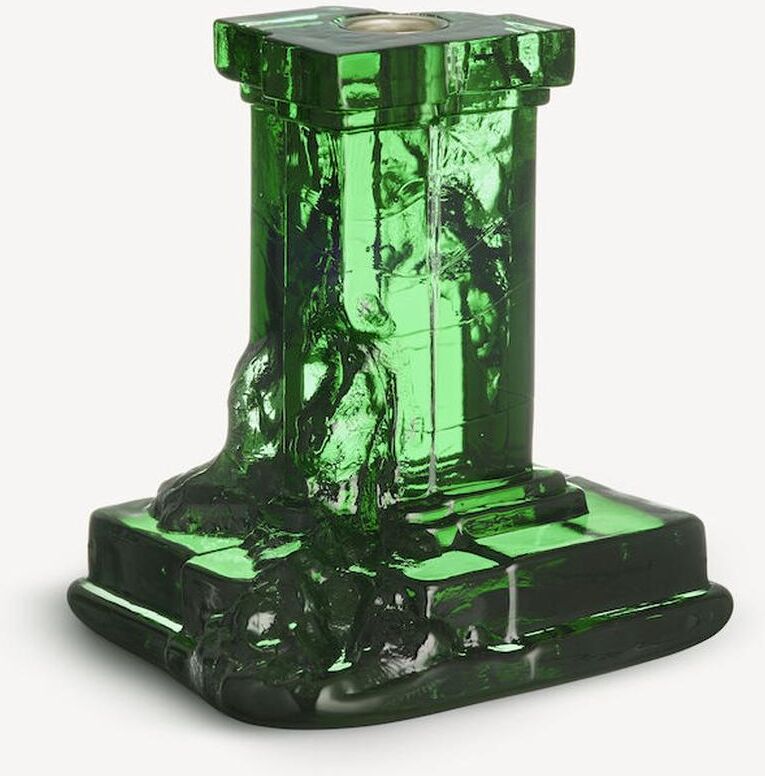 Kosta Boda Rocky Baroque Candlestick Emerald Green 150mm One Size