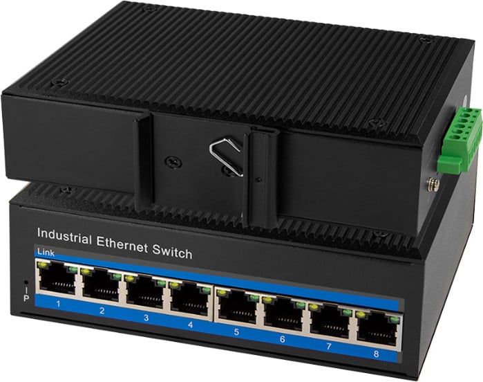 LogiLink Professional NS203P Industriële Gigabit Ethernet PoE-switch met 8 poorten