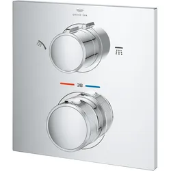Grohe, Duscharmatur + Badewannenarmatur, Allure Thermostat Fertigset mit 2-Wege-Umstellung chrom