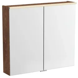 VitrA New Metropole Edge LED-Spiegelschrank mit 2 Spiegeltüren 80 x 18 x 70 cm (BxTxH),67165 67165