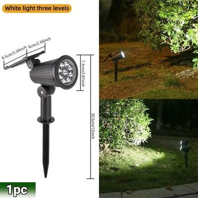 Inspired Finds RGB Solar Spot Lights 9 LED IP65 Waterproof Outdoor Landscape Lights (Brightness Adjustable) 1pc White Light