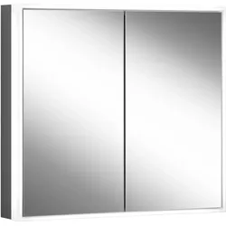Schneider GLOW classic HCL Spiegelschrank, 2 Türen 40/40cm, 825x158x731mm, rundum Beleuchtung, stufenlos dimmbar, 182.080.01.44, Ausführung: CH-Norm/Korpus schwarz matt