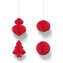 Tchibo - 4er-Set Weihnachtsbaumschmuck - rot