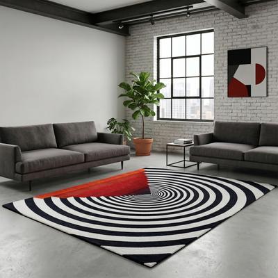 Teppich GINO FALCONE "Cosima-117", rot, B:130cm H:3mm L:190cm, Polyester, Teppiche, Teppich, flachgewebt, Jaquard, mit Chenillegarn, modernes geometrisches Design