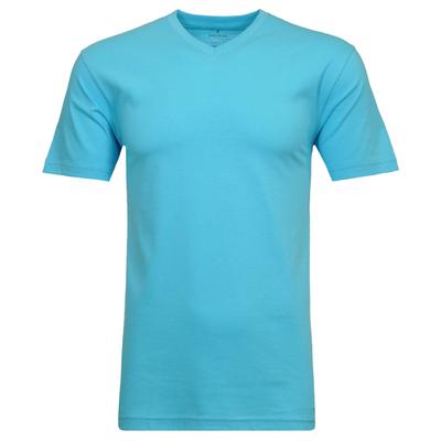 T-Shirt RAGMAN, Herren, Gr. 106, blau (aqua, 745), Baumwolle, Rundhals, Shirts T-Shirt