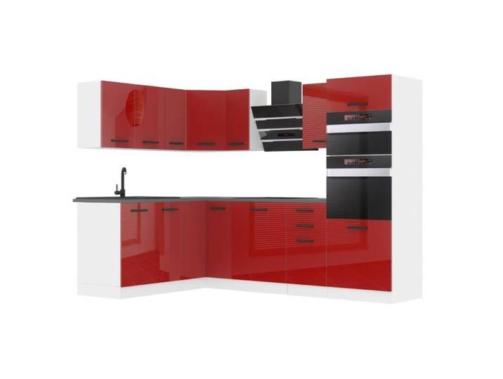 Cuisine Complète - B BELINI GROUP - MELANIE - Rouge Très Brillant - Design Contemporain - 360 cm x 360 cm