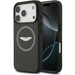 Aston Martin Case HC Kevlar Counter Design MagSafe for iPhone 17 Pro black (Apple iPhone 17 Pro), Smartphone Hülle, Schwarz