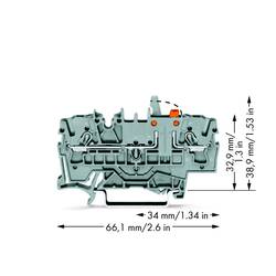 WAGO 2002-1671/401-000 Trennklemme 5.20 mm Zugfeder Grau 50 St.
