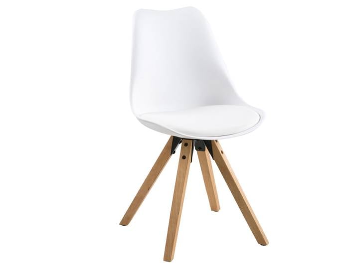 2er Set Actona Dima Esszimmerstuhl Rubberwood/Leder look