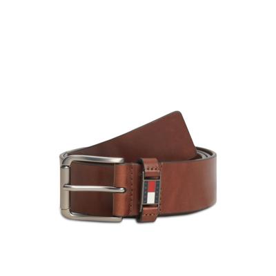 Ledergürtel TOMMY JEANS "TOMMY ROLLER", Herren, Gr. 105, winter cognac, Büffelleder, unifarben, Gürtel Ledergürtel, Regular fit und größenverstellbar
