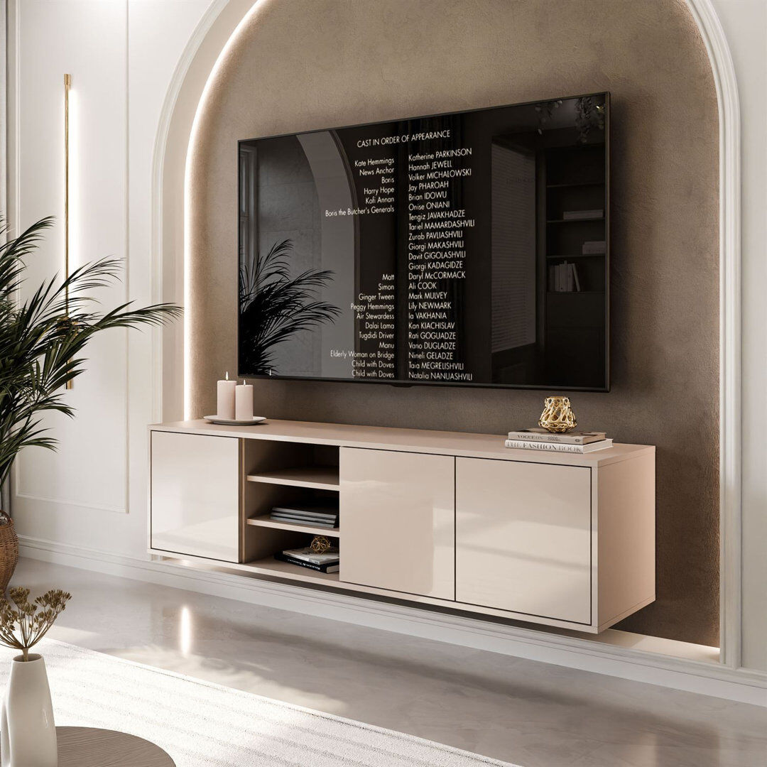 17 Stories TV Stand for TVs up to 49" cashmire/ cashmire gloss 49"