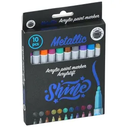 Craft - Set metalických fixů / Acryl- per 10 Stk.