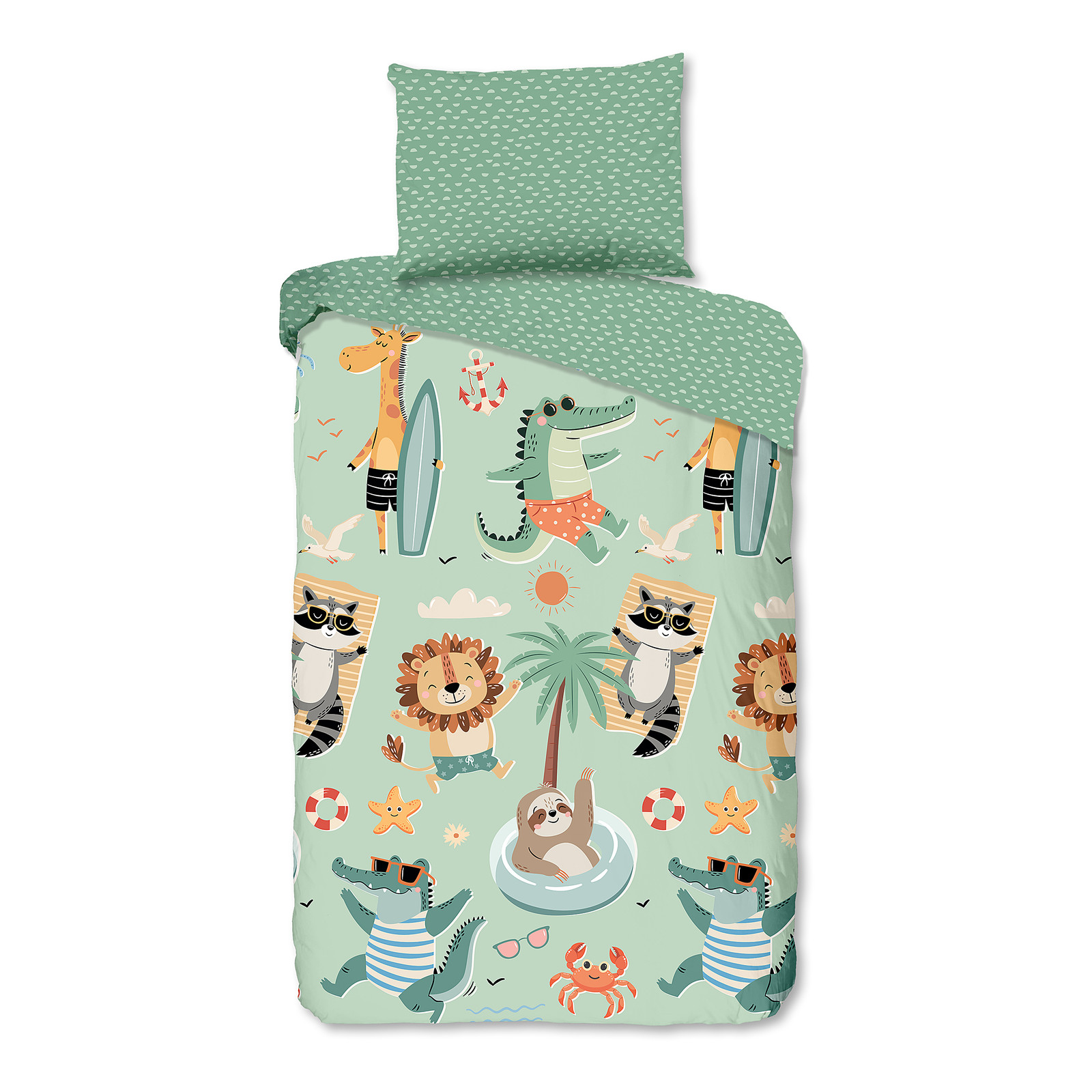 Muller Textil Kinderdekbedovertrek Soleil Groen 140 x 200 cm
