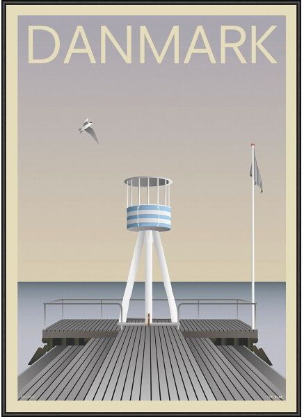 Incado Danmark Bellevue, 50x70 Cm, Inkl. Sort Ramme