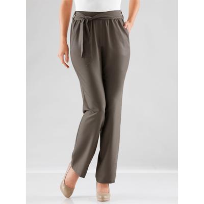 Palazzohose CLASSIC BASICS, Damen, Gr. 40, Normalgrößen, grün (khaki), 100% Polyester, unifarben, lang, Hosen Palazzohose