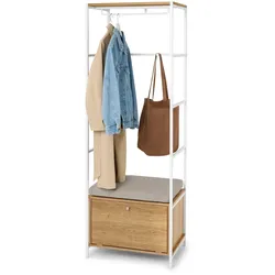 Tchibo - Garderobe »Grade« mit Sitzbank und Polster - 60,2x45x178cm - silber -