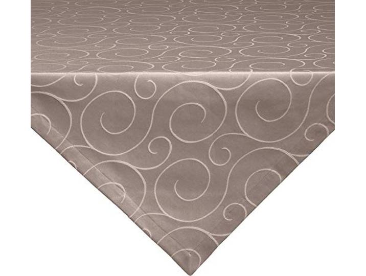 Erwin Müller Mitteldecke, Tischdecke Oberhausen, Jacquard Ranken Taupe Größe 80x80 cm - pflegeleicht, bügelleicht, mit Kuvertsaum
