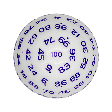 Dice4friends Würfel D100 - White/Purple 311468