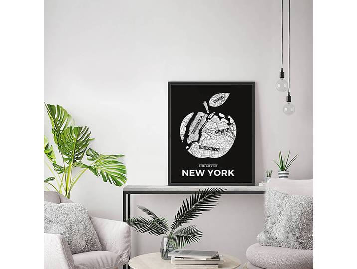 Bild Big Apple Rahmen: Massivholz Buche, lackiert Abdeckung: Plexiglas Multicolor 52 x 62cm