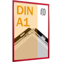 Klapprahmen A1, selbstklebend Gehrung | rot, Aluminium