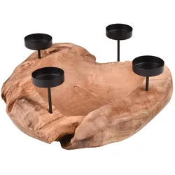 DELUKE Kerzenhalter LEO Teak Natur 15x31x31cm Dekoration Wohnzimmer Büro