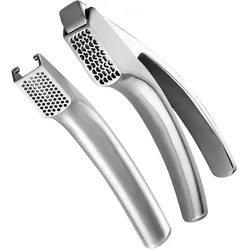 Gourmet Easy Knoblauchpressen-Set, Knoblauchpresse, Silber