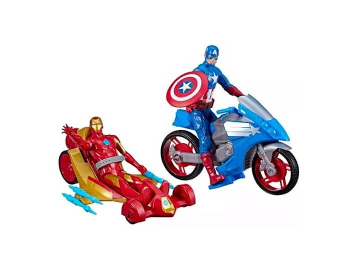 Hasbro Marvel Avengers Titan Hero – Juego Iron Man y Capitán América con vehículo Rolling Rescue