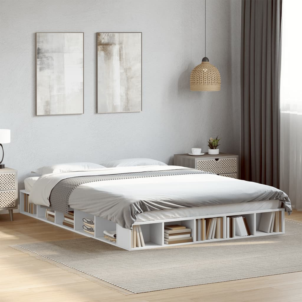 17 Stories Pappion Bed White 140 x 200cm