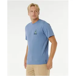 Rip Curl, Herren, Sportshirt, Vaporcool Search Stack T-Shirt Herren Blau (L), Blau