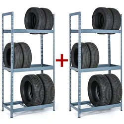 Reifenträger 1+1 GRATIS, 2100x1000x500 mm, 3 Etagen, RAL 7031