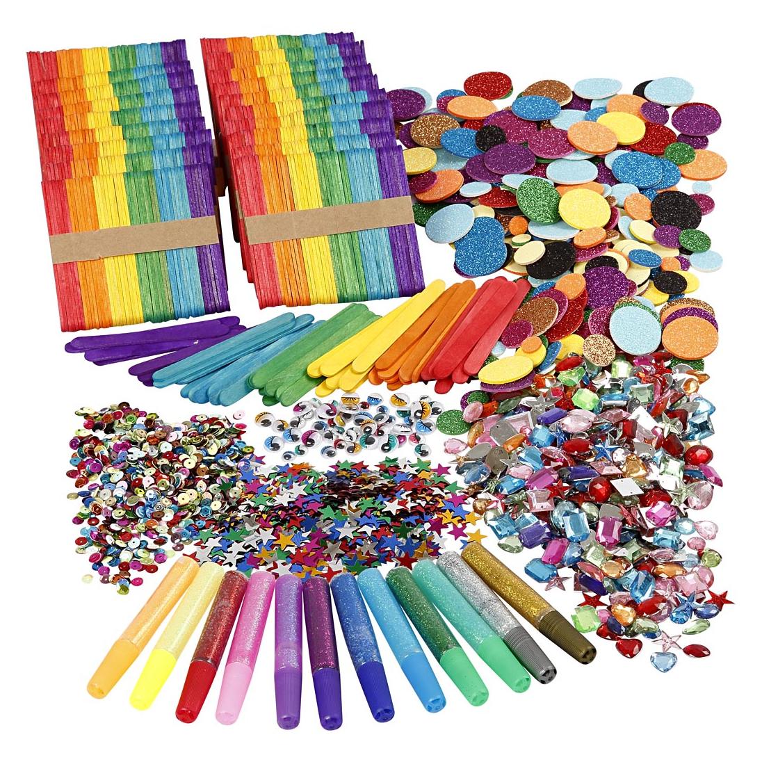 Creativ Company DIY Kit Glitter & Wood Sticks Mega Set (97435)