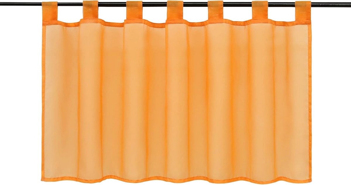 Kort Vitrage Gordijn met Lussen - Transparant Polyester voor Keuken of Slaapkamer