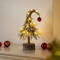 Gravidus Deko Weihnachtsbaum mit LED Kugelspitze warmweiß batteriebetrieben