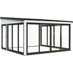 Palmako Glashaus Lumi 16,6 m2 Slide weiß lackiert