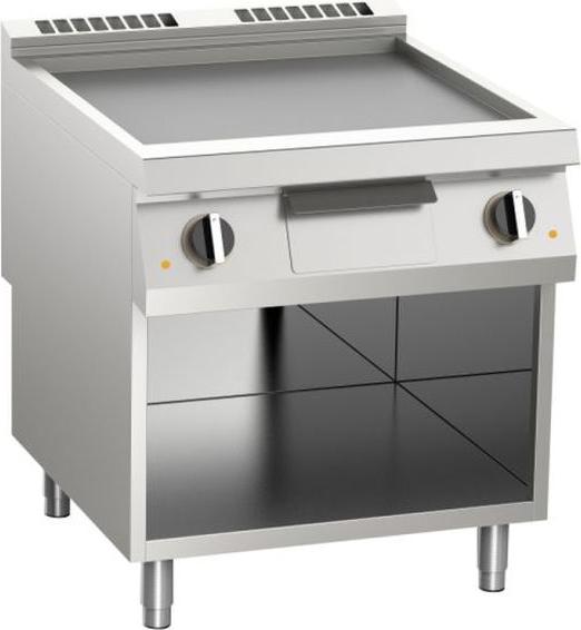 KBS Elektro Grillplatte glatt Verchromt 10,8Kw 2 Heizzonen Offener Unterbau