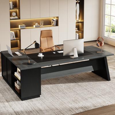 YUZHOU 78.7-Inch L-Shaped Executive Desk Computer Desk with File Cabinet