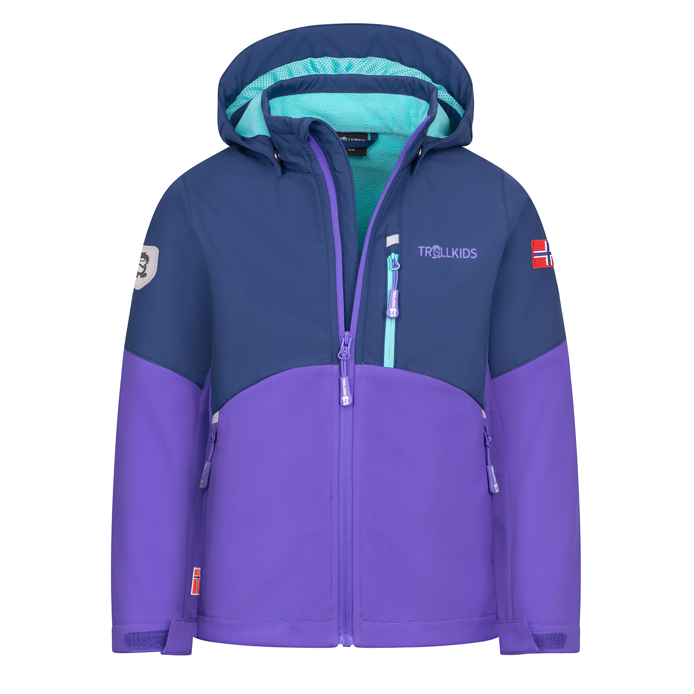 Trollkids Balestrand Kinder Softshelljacke lila Größe 104 Trekking Wasserabweisend Wasserabweisend