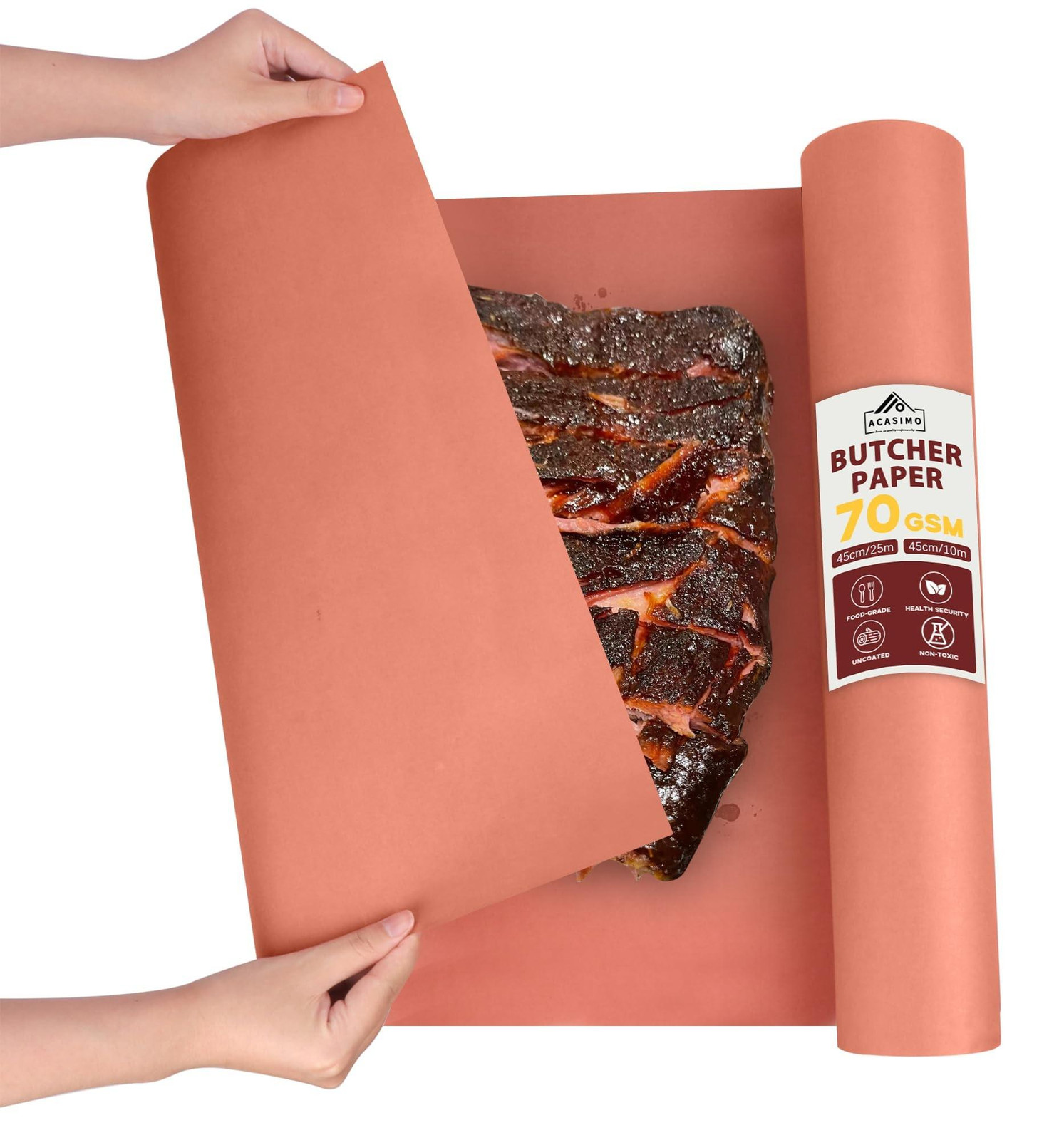 Rosa bakpapier rol kraftpapier 45 cm x 10 meter