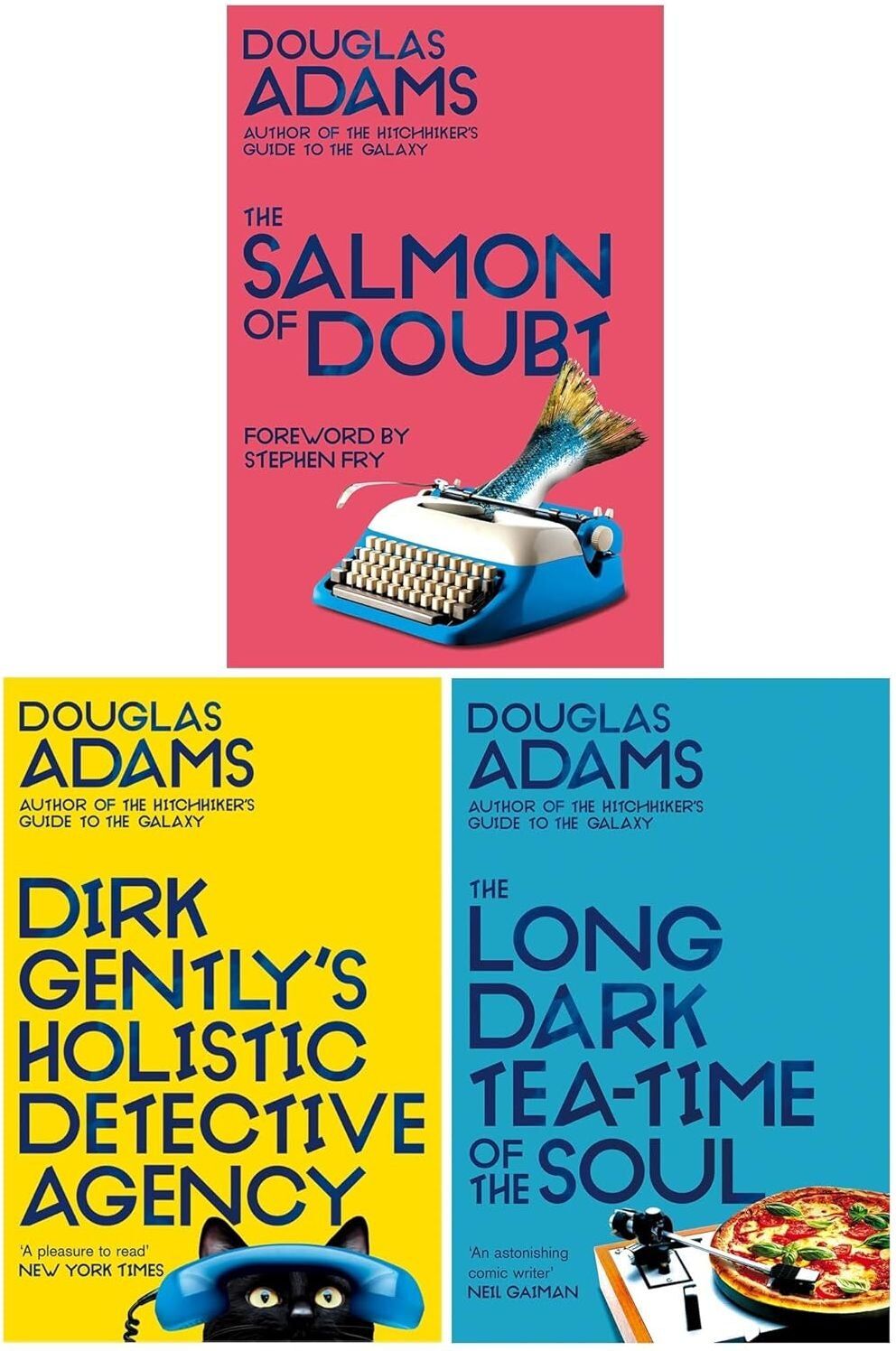 Pan Dirk Gently Series 3 Books Collection Set by Douglas Adams (Dirk Gently's Holistic Detective Agency, The Long Dark Tea-Time of the Soul, The Salmon of