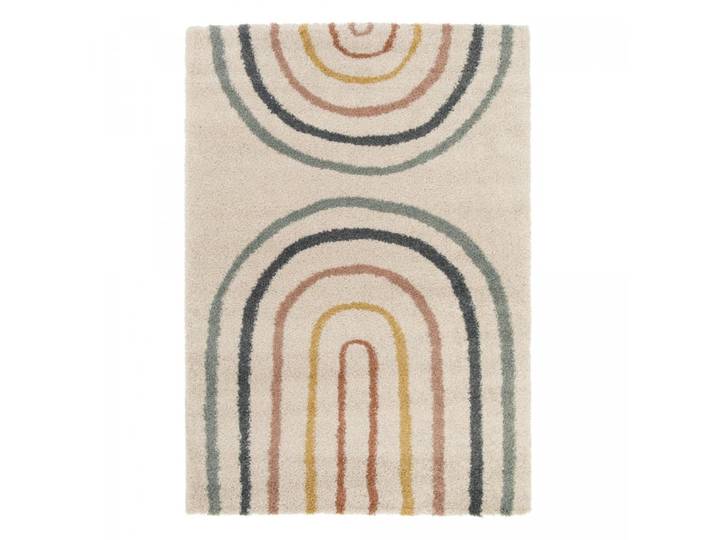 Tapis shaggy 120x170 bleu, beige, jaune
