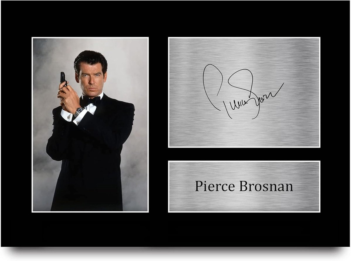 Gedrukte Gesigneerde James Bond 007 Foto Poster voor Filmliefhebbers